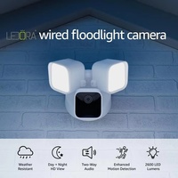 Caméra de sécurité filaire moderne à batterie avec projecteur 2600 Lumens, vision HD en direct, détection de mouvement, sirène intégrée, résistante aux intempéries