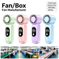 Ventilateur de refroidissement portable mini USB rechargeable pour extérieur, personnalisable, avec écran LED numérique