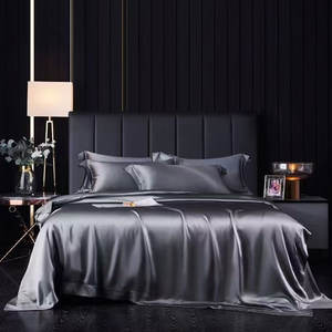 Vente flash - Ensemble <span class=keywords><strong>de</strong></span> literie en soie <span class=keywords><strong>de</strong></span> mûrier naturelle hypoallergénique - Sommeil sain et confortable - Ensemble <span class=keywords><strong>de</strong></span> draps plats en soie - Product Image 4