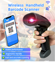 Lecteur de codes-barres 2D sans fil EDOO, lecteur de codes QR 2.4G, scanner de codes-barres industriel portable pour supermarché et entrepôt