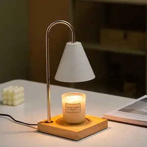 Calentador de cera eléctrico, decoración moderna para el hogar, luz de fusión de velas para velas perfumadas, USB temporizador de carga, atenuador, lámparas calentadoras de velas