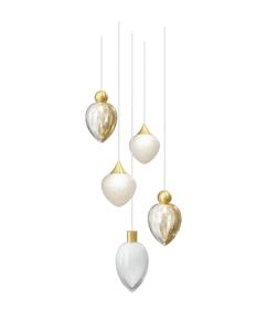 Candelabro de cuentas de vidrio Villa Lujoso Duplex Magnífico Candelabro de escalera en espiral de techo alto para villas - Product Image 4