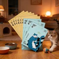 Sachets en aluminium thermoscellables de qualité alimentaire, design plat pour aliments humides pour chiots et emballages pour aliments pour chats, options multiples