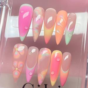<span class=keywords><strong>Uñas</strong></span> Postizas Largas y Afiladas Estilo Y2K Hechas a Mano <span class=keywords><strong>con</strong></span> Brillantina y Diamantes de Imitación, Diseño Reutilizable, <span class=keywords><strong>Uñas</strong></span> a Presión - Product Image 6