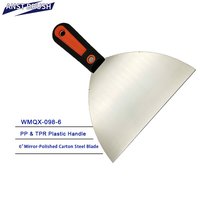 Couteau à enduire plat industriel robuste de 6 pouces pour le bricolage, lame en acier à haute teneur en carbone, manche ergonomique en plastique bicolore pour murs