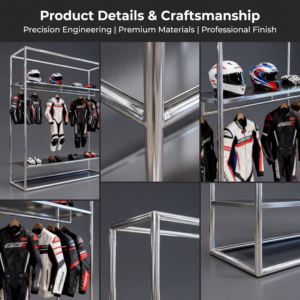 Espositore da Terra in Metallo per Caschi Moto, Accessori Protettivi Sportivi e Tute da <span class=keywords><strong>Corsa</strong></span> - Product Image 5