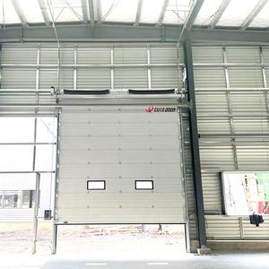 कार्यशालाओं के लिए तैयार सतह के साथ स्वचालित विंडप्रूफ स्टील ओवरहेड लिफ्टिंग रोल-अप औद्योगिक अनुभागीय दरवाजा - Product Image 3
