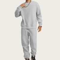 Kustom pakaian kebugaran Logo Jogger Gym Top kebesaran kasual kaus Sweatpants dua potong Tracksuit musim dingin hangat set Wanita Pria