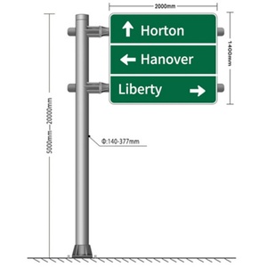 Outdoor Street Sign Steel Pipe T Shape Single Arm Traffic Road Sign Board <b>Pole</b> - Product Image 3