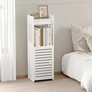 Bathroom Floor Standing Storage <b>Cabinet</b> 3 Tier Narrow Space Organizer Durable Rectangular Design For Household Sundries - Product Image 1