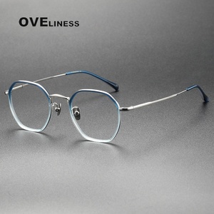 Gafas de acetato de titanio para hombre y mujer, anteojos con montura <span class=keywords><strong>Retro</strong></span> y cuadrada, graduadas, para miopía, 2023 - Product Image 3