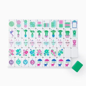 Fichas de Mahjong Americanas de Acrílico - Tamaño 32, Cuatro Capas, Tamaño 36; Juego de 160 Fichas para Mezclar a Mano; Juego de Mahjong de Viaje en Caja de Cartón - Product Image 1