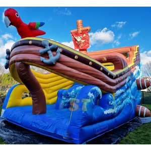 Tobogán seco comercial de nuevo diseño, Tobogán inflable en forma de barco pirata, tobogán inflable grande para patio trasero para niños y adultos - Product Image 4