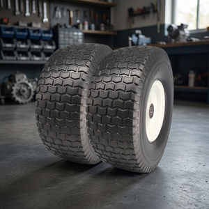 Ruedas de alta densidad de PU con llanta de acero Caldwell, antipinchazos, con rodamientos de bolas sellados de precisión, para carros de hidrolavadoras y carretillas manuales, resistentes. - Product Image 2