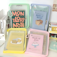 2026 Macaron Transparente A4 PP Bolsa de Documentos con Cremallera, Gran Capacidad, para Libros de Texto, Portátil, Engrosada, Impermeable, para Estudiantes