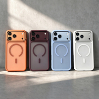 JOYPORODO B561 Coque magnétique givrée Ailes de cigale, compatible avec coque rigide transparente en PC et TPU de qualité supérieure pour iPhone 18 17 16 15 Pro Max