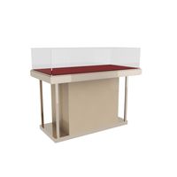 Comptoir de présentation de bijoux de luxe avec dessus en verre et revêtement en velours rouge pour boutique de détail