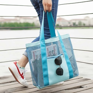 Sac fourre-tout en maille avec poche zippée, poignée souple détachable, unisexe, mode minimaliste, pliable, capacité 20-36L - Product Image 3