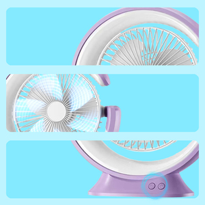 Có thể sạc lại USB bàn <span class=keywords><strong>fan</strong></span> hâm mộ với thiết kế hình dạng mặt trăng ba cấp độ ánh sáng màu cơ khí điều khiển pin Powered cho xe sử dụng ngoài trời - Product Image 6