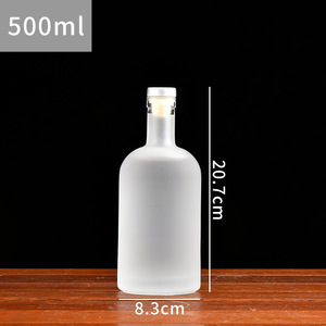 Sang Trọng 50Ml 100Ml 200Ml 375Ml 500Ml 750Ml 1L Rõ Ràng Glass Rượu Chai Với Nút Chai Cho Rượu Vang Vodka Bắc Âu Whisky Brandy Tequila - Product Image 3