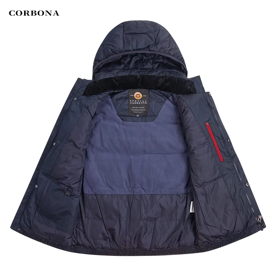 CORBONA-Veste en coton rembourrée longue pour homme, manteau à capuche chaud, en peluche, pour l'hiver, sans manches