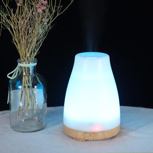 Wood Grain Aroma Diffuser 120Ml Ultrasonic <b>Humidifier</b> With Led Light For Home And Office Use - Product Image 4