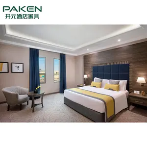 Saudi Arabia Modern Apartment Queen Size Bed Suites Wood Frame Hotel Bedroom Furniture