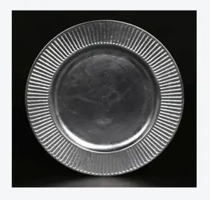 Wholesale Galvanized Antique silver metal charger plates for home and kitchen