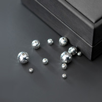 Perles d'espacement en argent sterling S925 plaqué or rose, motif œil de chat rayé, 4-10 mm, perles rondes à grand trou, composants de bijoux fins