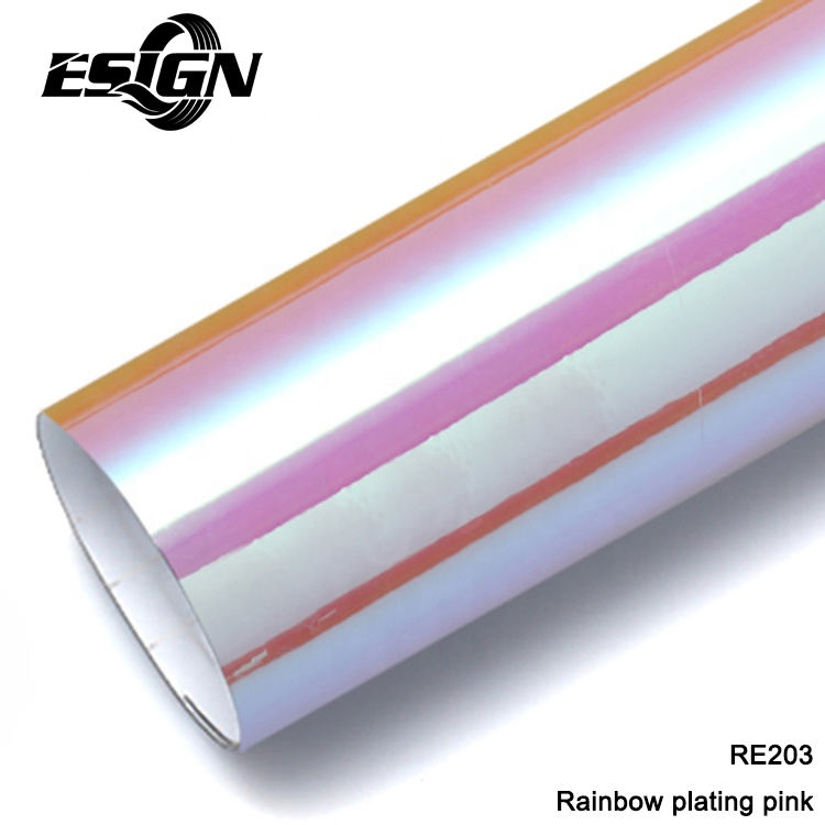 กระจกโครเมี่ยมสีรุ้งสีชมพู