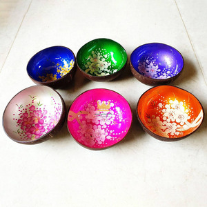 Vente en gros de bols artisanaux en bois laqué à base de coquille de noix de coco écologiques et durables, motif personnalisé, décoration intérieure, Vietnam - Product Image 5