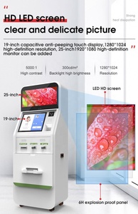 Kiosque en libre-service avec écran tactile capacitif 19'' + 25'', clavier à code, lecteur de carte et paiement, roues universelles 360° - Product Image 6