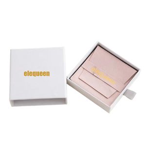 Luxury Slide Drawer Jewelry <b>Box</b> Custom Gold Foil Logo Rigid Paper <b>Gift</b> <b>Box</b> With Microfiber Pouch For Necklace Bracelet packing - Product Image 1