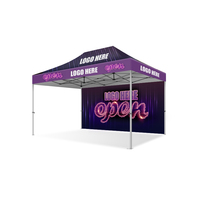 Tonnelle pliante portable 10x15 pieds pour extérieur, imperméable, robuste, avec logo imprimé, facile à assembler, pour salon professionnel, avec sac de transport