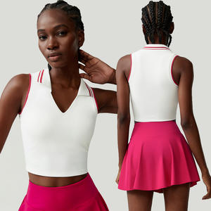 Roregal Stretch Yoga Ärmelloses Top Tennis rock Set Sexy Sportswear Yoga Gym Wear Golf Tennis rock 2-teiliges Set mit Tasche - Product Image 3