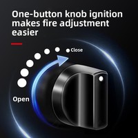 Zibocook GS001 Cuisinière à gaz professionnelle en acier inoxydable, finition polie, quatre/six/huit brûleurs, haute puissance, protection contre l'extinction de flamme