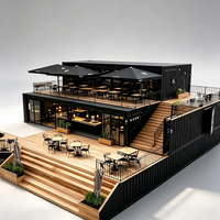 SKYLINE Maison conteneur modulaire démontable à deux étages de 20 pieds et 40 pieds, cabine, café, bar, restaurant, salle de sport, hôtel, bâtiment commercial
