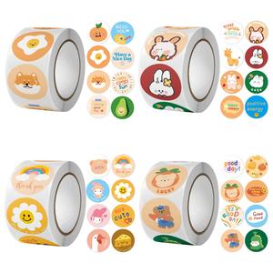 500 uds/rollo de pegatinas Kawaii de dibujos animados lindo embalaje de agradecimiento pegatina decorativa Diy etiquetas de álbum de recortes para niños - Product Image 2