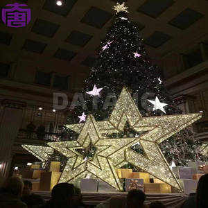 Vente en gros de grandes lumières LED en forme d'étoile pour l'extérieur, éclairage décoratif en métal ultra lumineux pour aménagement paysager, pour les fêtes de Noël - Product Image 6