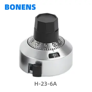 H-23-6A multi-tours 0-14 15 tours bouton de cadran numérique de contrôle du volume 3590S 534 potentiomètre bouton en aluminium 6.4mm