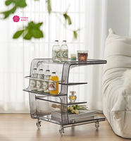 Vente en gros de table d'appoint de canapé Yicheng chariot en acrylique mobile armoire de chevet d'occasion créative à prix bon marché