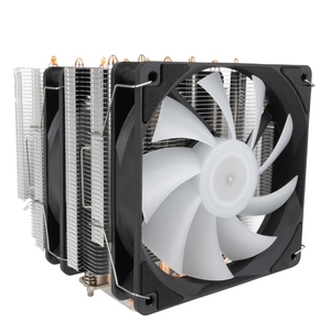 พัดลมระบายความร้อนซีพียูแบบ Dual Tower RGB ARGB 6 ฮีทไปป์ ช่องเสียบไฟ 3 พิน ระบบระบายความร้อนด้วยอากาศที่มีประสิทธิภาพ สำหรับเคสคอมพิวเตอร์เล่นเกมแบบ Dual Tower - Product Image 4
