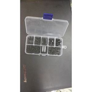 Ensemble de vis et écrous hexagonaux en plastique noir M3, 180 pièces, éléments isolants en boîte - Product Image 1