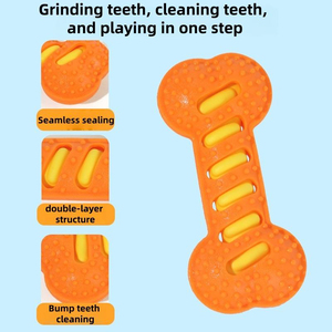 Pet Accessories Dog Product Top Seller New Arrival Rubber Dachshund Bone Shape Squeaky Dog Chew <b>Toy</b> for Aggressive Chewers - Product Image 3