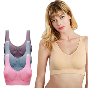 Soutiens-<span class=keywords><strong>gorge</strong></span> écologiques sans armatures pour femmes, tailles S-6XL, grande taille, sexy, dos nu, sans couture, en maille, rembourrés, sans armatures, push-up, <span class=keywords><strong>soutien</strong></span>-<span class=keywords><strong>gorge</strong></span> à armatures, uni - Product Image 1