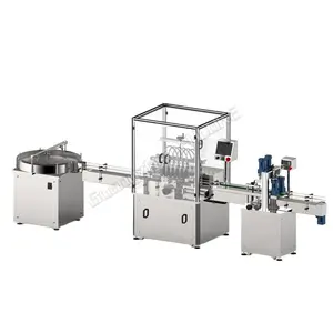 Four Diving Nozzles Magnetic Pump Vial Desktop Perfume Liquid Jar Filling Machine Automatic With Chain Conveyor Belt