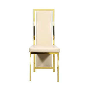 Chaise <span class=keywords><strong>de</strong></span> salle à manger en métal à dossier haut et rembourrée, design moderne, pour appartement et salon, avec un taux <span class=keywords><strong>de</strong></span> rachat élevé - Product Image 2