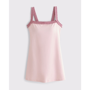 Robe Courte Femme LEDUO Décontractée Quotidienne Style Mignon et Doux avec Volants, Col Carré et Short Intégré avec Poches - Product Image 1