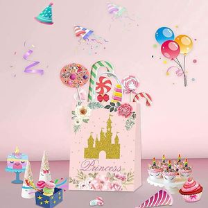 Bolsas de Papel de Alta Calidad para Fiestas de Princesas, Bolsas de Regalo con Diseño de Castillo de Princesas, Bolsas de Regalos para Fiestas de Niñas - Product Image 4