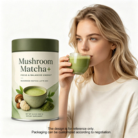 Boissons Solides en Gros de Matcha aux Champignons Purs et Mélangés |   Formule personnalisée Marque privée |   Pack OEM |   Crinière de lion, Reishi, Chaga